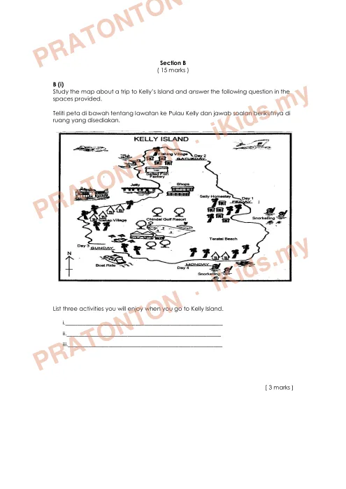 Pratonton muka 4 lembaran Soalan Bahasa Inggeris Tahun 5 — Penulisan SK Kangkar Pulai — Bahasa Inggeris Tahun 5