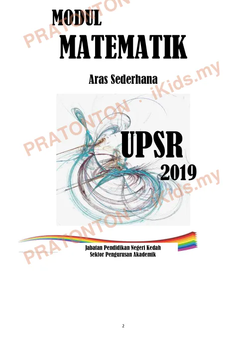 Pratonton muka 1 lembaran Soalan Matematik (4) UPSR — Matematik Tahun 6