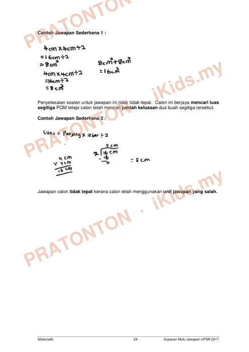 Pratonton muka 30 lembaran Soalan Matematik (5) UPSR — Matematik Tahun 6