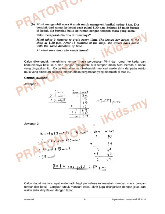 Pratonton muka 22 lembaran Soalan Matematik (6) UPSR — Sosial & Emosi Anak Istimewa