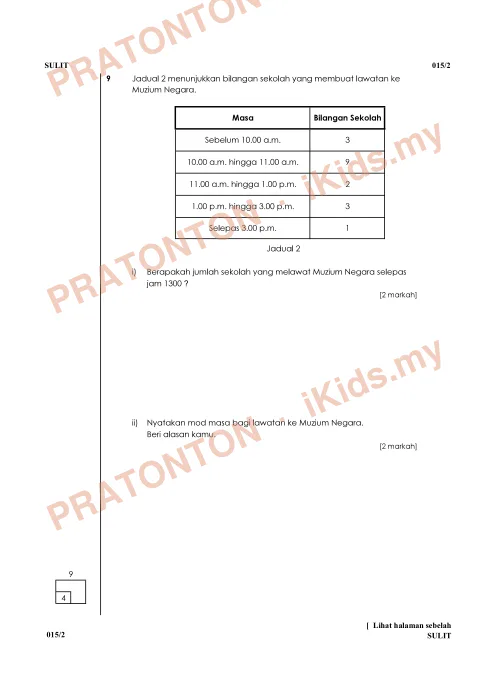 Pratonton muka 7 lembaran Soalan Matematik Set 1 — Matematik Tahun 6