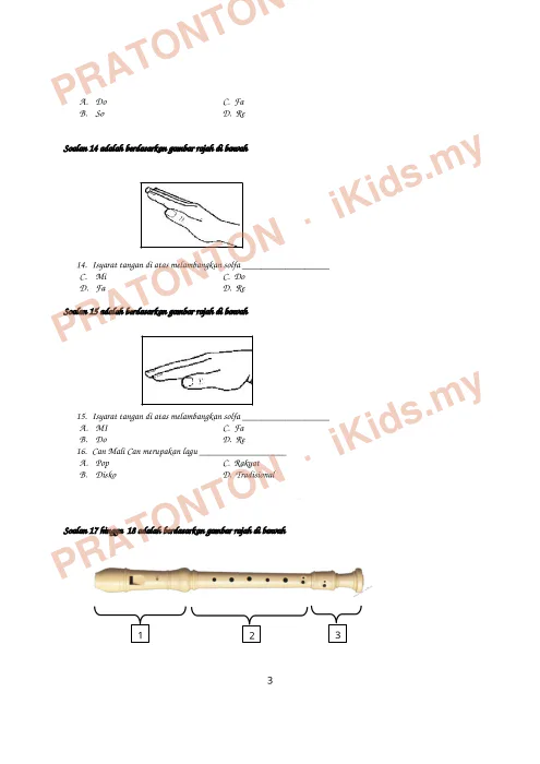 Pratonton muka 3 lembaran Soalan Seni Visual 2 — Pendidikan Kesenian Tahun 4
