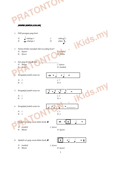 Pratonton muka 1 lembaran Soalan Seni Visual 3 — Pendidikan Kesenian Tahun 4
