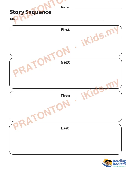 Pratonton muka 1 lembaran Story Sequence — Bahasa Inggeris Tahun 1