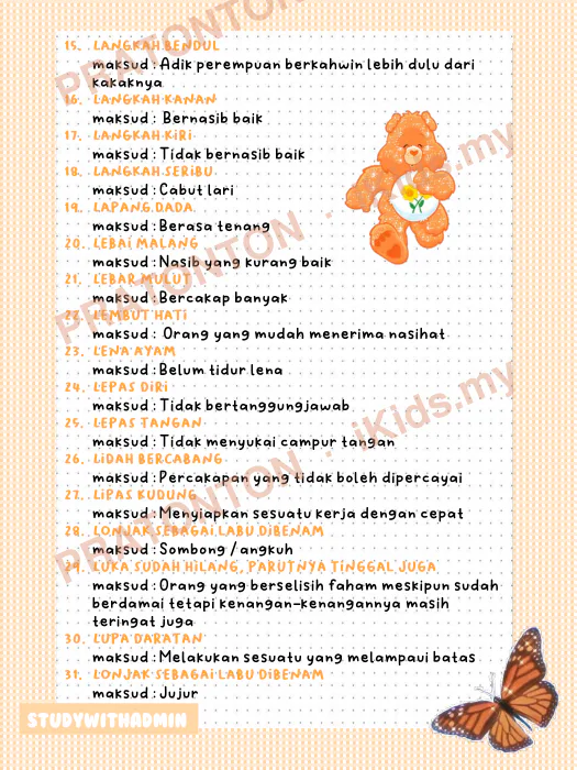 Pratonton muka 2 lembaran Studywithadmin — Bahasa Melayu Tahun 1