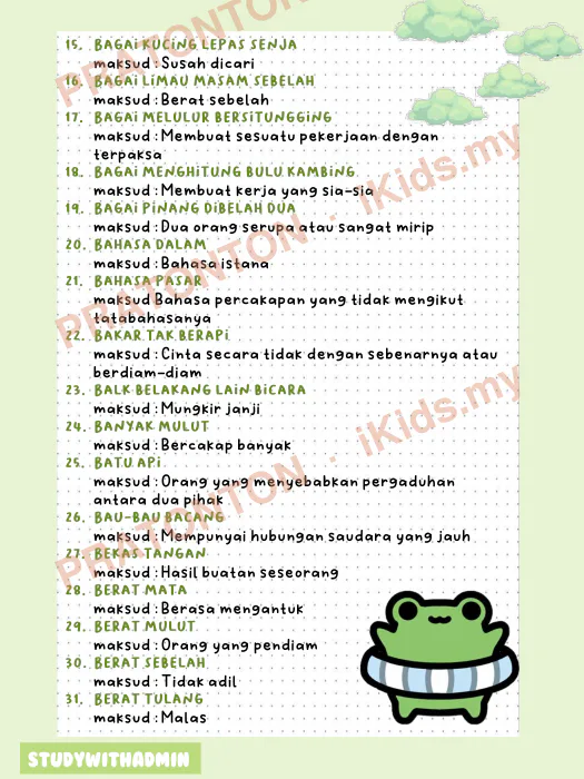 Pratonton muka 2 lembaran Studywithadmin — Bahasa Melayu Tahun 1