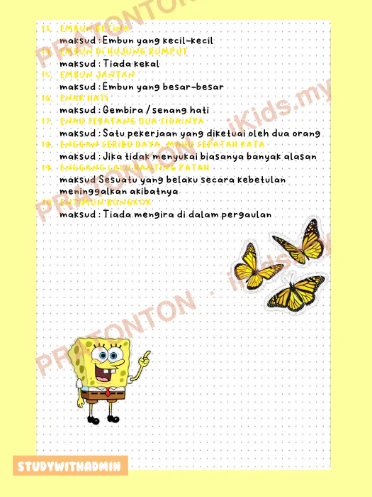 Pratonton muka 2 lembaran Studywithadmin — Bahasa Melayu Tahun 1