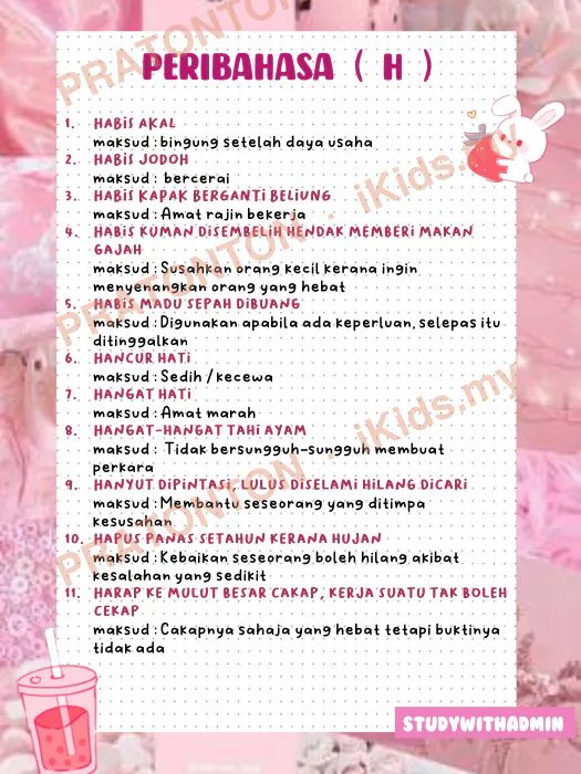 Pratonton muka 1 lembaran Studywithadmin — Bahasa Melayu Tahun 1