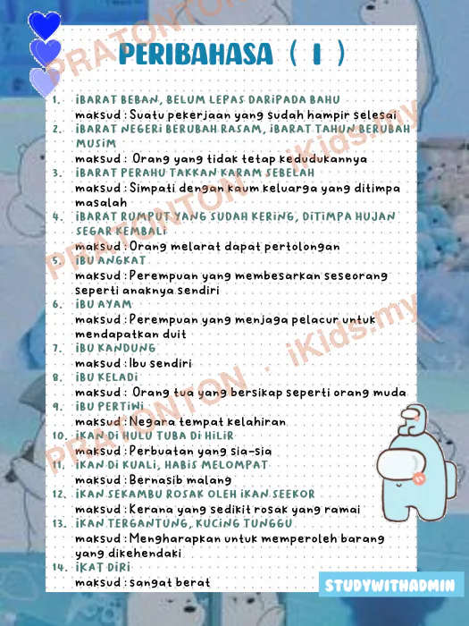 Pratonton muka 1 lembaran Studywithadmin — Bahasa Melayu Tahun 1