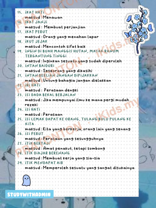 Pratonton muka 2 lembaran Studywithadmin — Bahasa Melayu Tahun 1