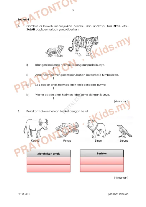Pratonton muka 5 lembaran SULIT — Sains Tahun 2