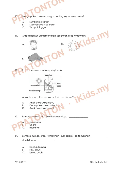 Pratonton muka 4 lembaran SULIT — Sains Tahun 2