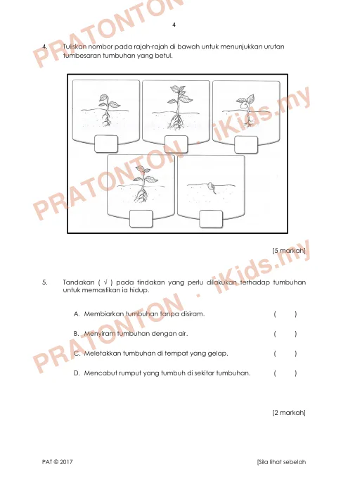 Pratonton muka 4 lembaran SULIT — Sains Tahun 2