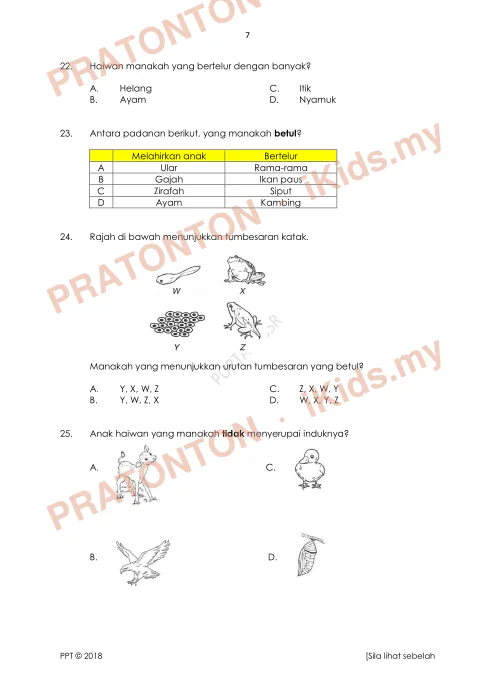 Pratonton muka 7 lembaran SULIT — Sains Tahun 2