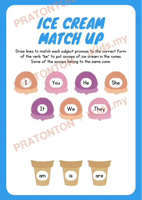 Pratonton muka 5 lembaran SUMMER — Bahasa Inggeris Tahun 1
