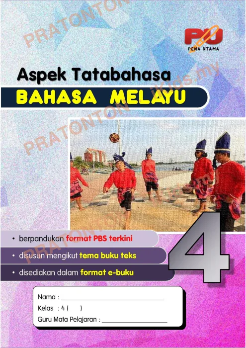 Pratonton muka 1 lembaran Tatabahasa Bahasa Melayu — Bahasa Melayu Tahun 4