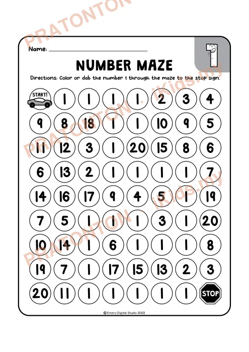 Pratonton muka 1 lembaran Teka Jejari Maze — Logik/Teka-teki Anak Istimewa