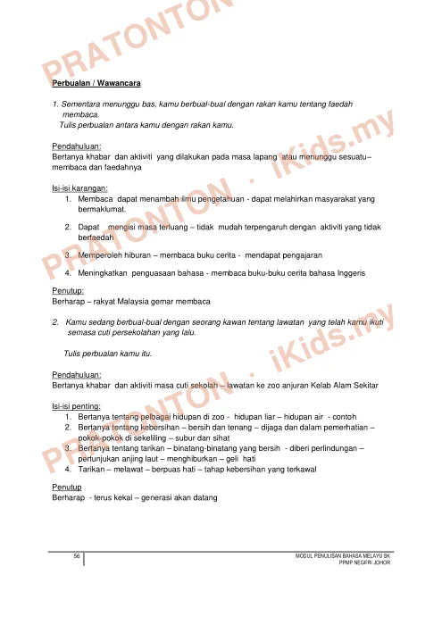 Pratonton muka 56 lembaran Teknik Mudah Membina Karangan — Modul Do Re Me — Bahasa Melayu Tahun 6