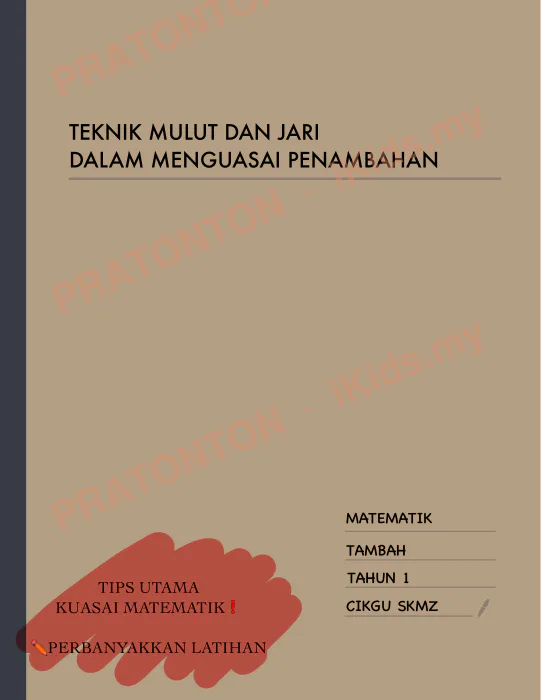 Pratonton muka 1 lembaran TEKNIK MULUT DAN JARI — Matematik Tahun 1