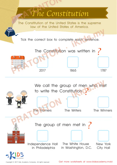 Pratonton muka 1 lembaran The Constitution — Bahasa Inggeris Tahun 1