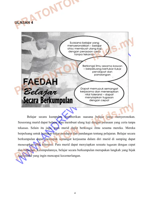 Pratonton muka 4 lembaran Tips Tambahan Bahasa Melayu — Contoh Ulasan — Bahasa Melayu Tahun 6