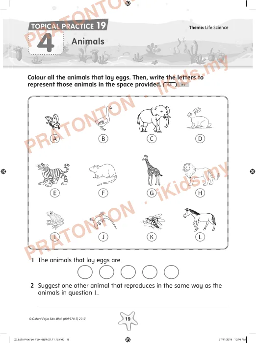 Pratonton muka 1 lembaran TOPICAL PRACTICE 19 — Sains Tahun 2