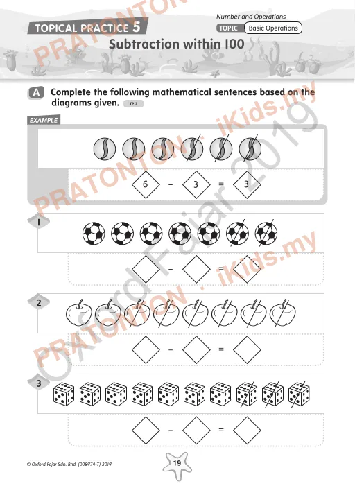 Pratonton muka 1 lembaran TOPICAL PRACTICE 5 — Matematik Tahun 1