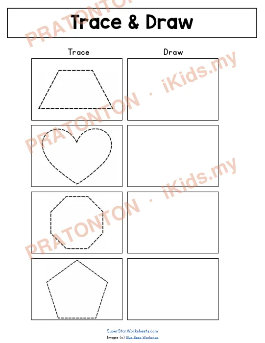 Pratonton muka 1 lembaran Trace & Draw — Matematik Tahun 1