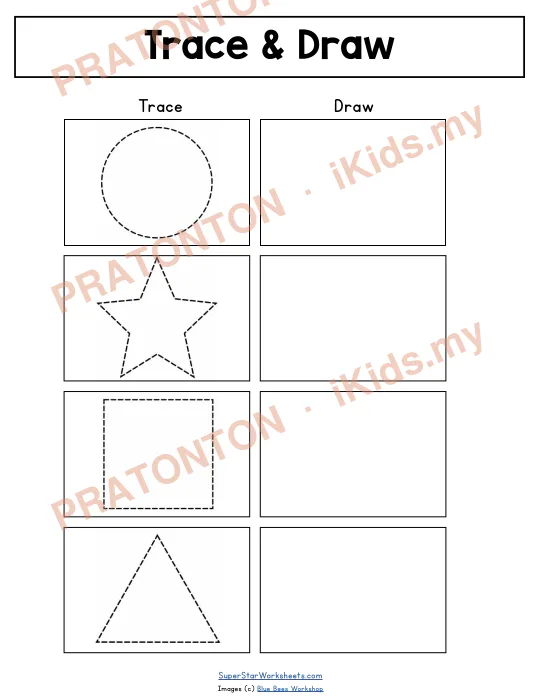 Pratonton muka 1 lembaran Trace & Draw — Matematik Tahun 1