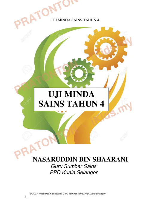 Pratonton muka 1 lembaran Uji Minda Sains — Sains Tahun 4
