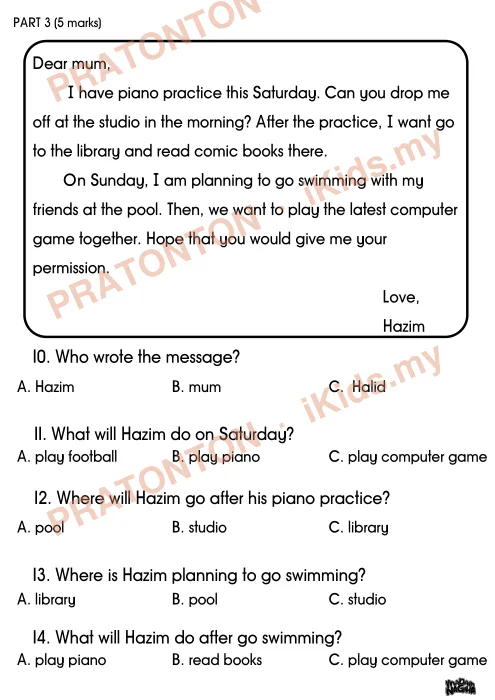 Pratonton muka 4 lembaran UJIAN AKHIR SESI AKADEMIK — Bahasa Inggeris Tahun 2