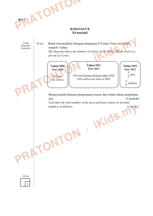 Pratonton muka 8 lembaran Ujian Akhir Sesi Akademik 2022/2023 — Matematik Tahun 6 (Set 1) — Matematik Tahun 6
