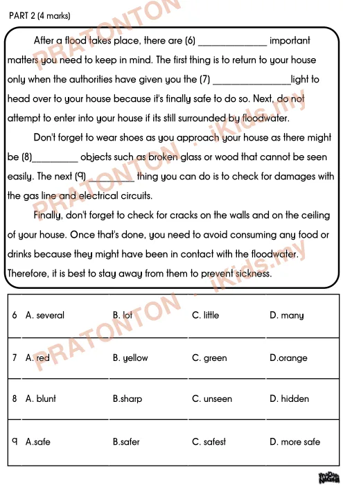 Pratonton muka 4 lembaran Ujian Akhir Sesi Akademik — Bahasa Inggeris Tahun 6 — Bahasa Inggeris Tahun 6