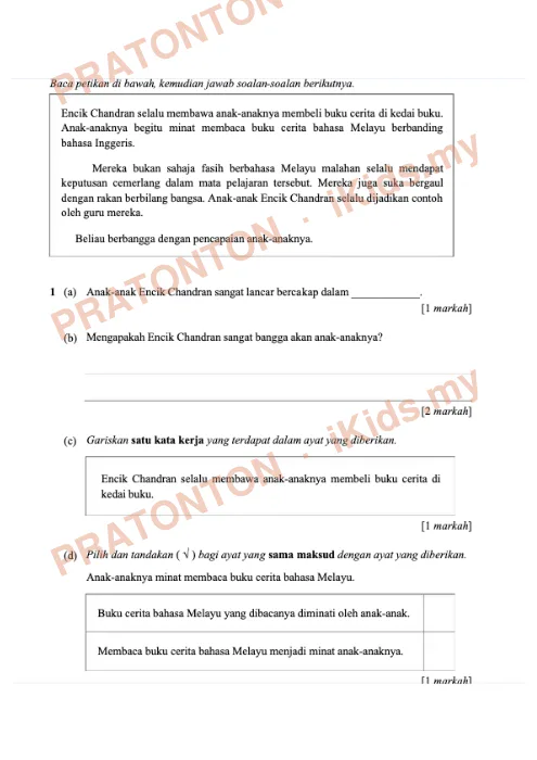 Pratonton muka 6 lembaran Ujian Akhir Sesi Akademik — Bahasa Melayu Tahun 6 — Bahasa Melayu Tahun 6