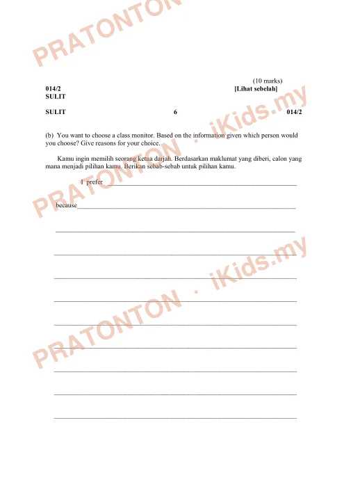 Pratonton muka 5 lembaran Ujian Akhir Tahun KSSR — Bahasa Inggeris Tahun 5 Penulisan (Set 4) — Bahasa Inggeris Tahun 5
