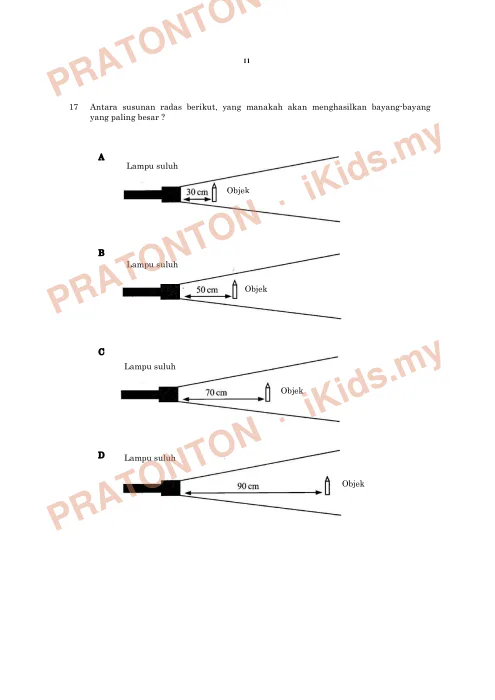 Pratonton muka 10 lembaran Ujian Akhir Tahun KSSR — Sains Tahun 5 Kertas 1 (Set 4) — Sains Tahun 5