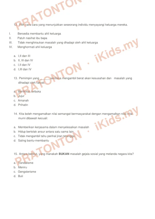 Pratonton muka 5 lembaran Ujian Akhir Tahun KSSR Tahun 6 Pendidikan Moral Set 2 — Pendidikan Moral Tahun 6
