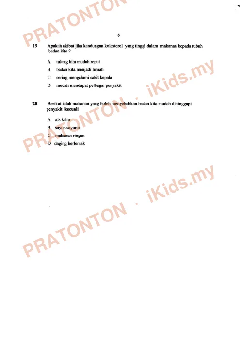 Pratonton muka 7 lembaran Ujian Akhir Tahun (Pemahaman) — Bahasa Melayu Tahun 4