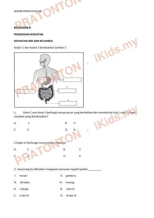 Pratonton muka 5 lembaran Ujian Akhir Tahun Pendidikan Kesihatan 20 — Pendidikan Kesihatan Tahun 4