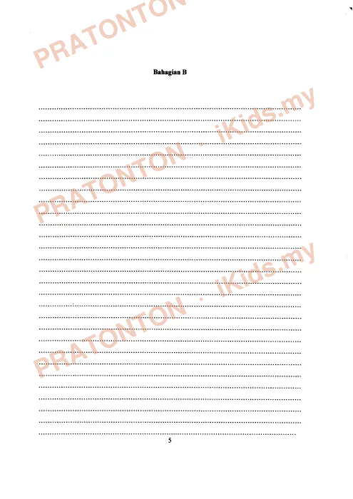 Pratonton muka 4 lembaran Ujian Akhir Tahun (Penulisan) — Bahasa Melayu Tahun 4