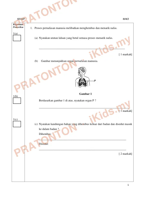 Pratonton muka 1 lembaran Ujian Akhir Tahun Sains 12 — Sains Tahun 4