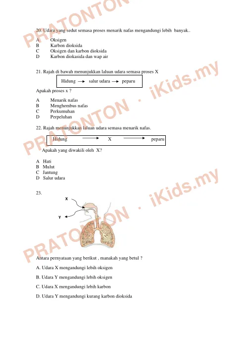 Pratonton muka 6 lembaran Ujian Akhir Tahun Sains 2 — Sains Tahun 4