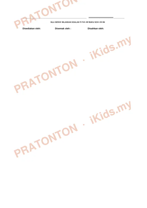 Pratonton muka 8 lembaran Ujian Bahasa Inggeris Tahun 5 — Pemahaman Bahagian A — Bahasa Inggeris Tahun 5