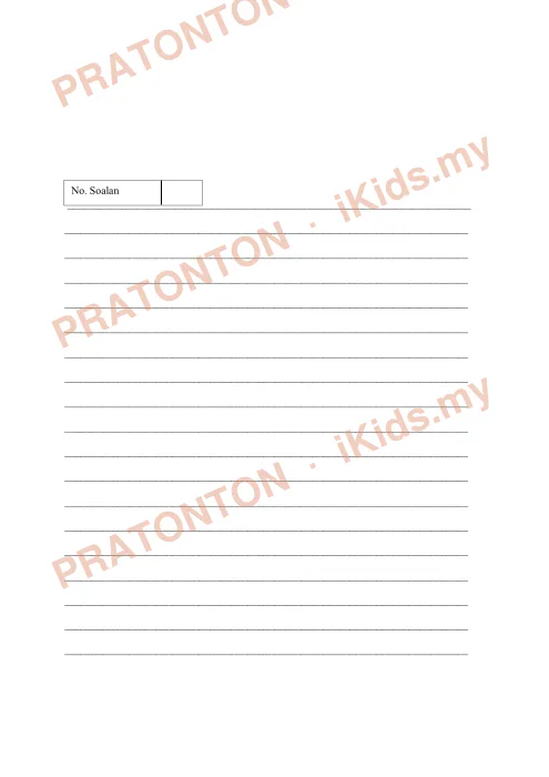 Pratonton muka 4 lembaran Ujian Bahasa Melayu Tahun 5 — Penulisan Bahagian A — Bahasa Melayu Tahun 5