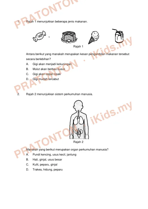 Pratonton muka 1 lembaran Ujian GG3 2016 Tahun 6 — Sains Kertas 1 — Sains Tahun 6
