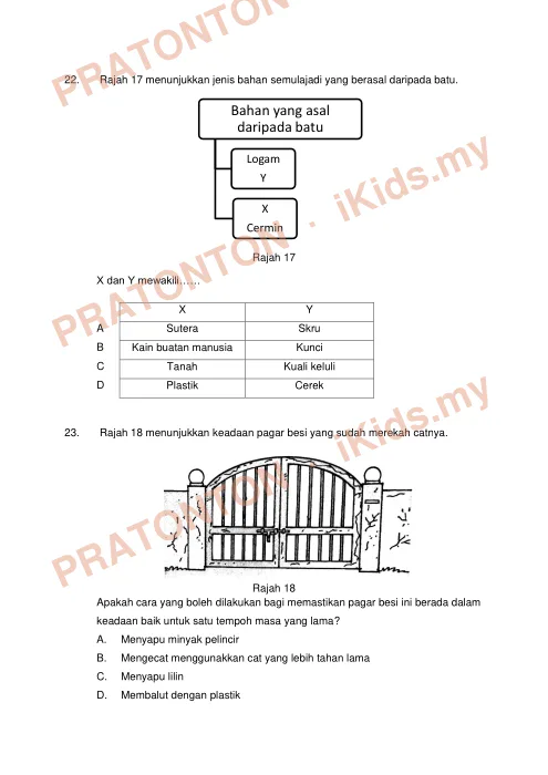 Pratonton muka 12 lembaran Ujian GG3 2016 Tahun 6 — Sains Kertas 1 — Sains Tahun 6