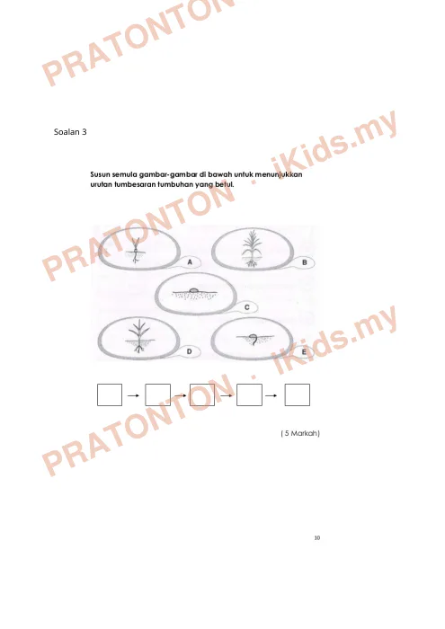 Pratonton muka 4 lembaran UJIAN OGOS — Sains Tahun 2