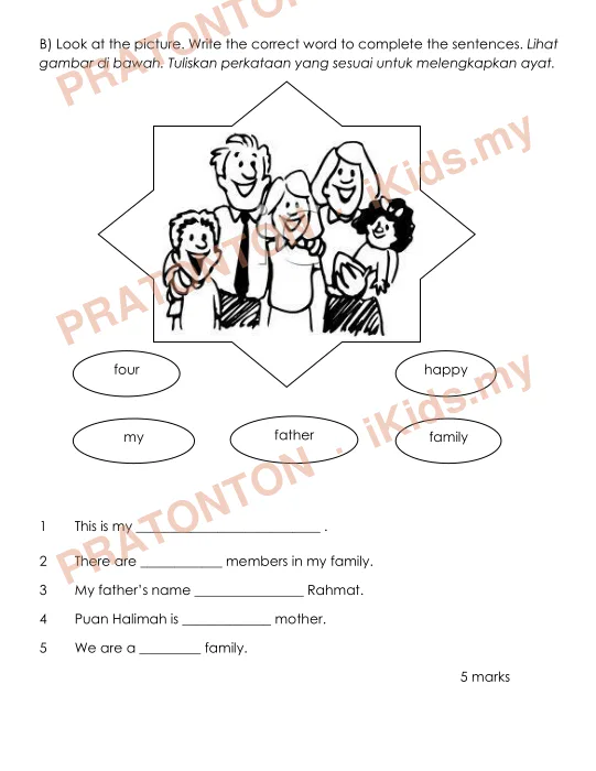 Pratonton muka 3 lembaran UJIAN PERTENGAHAN — Bahasa Inggeris Tahun 3
