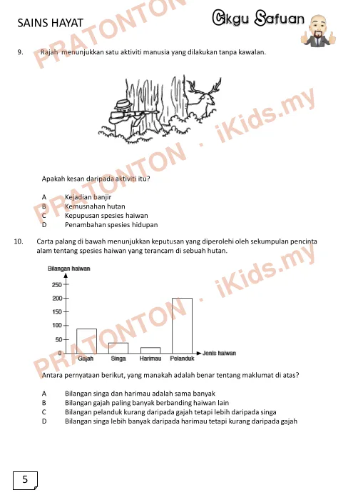 Pratonton muka 5 lembaran Ujian Pertengahan Sesi Akademik 2024 — Sains Tahun 6 (Sains Hayat) — Sains Tahun 6