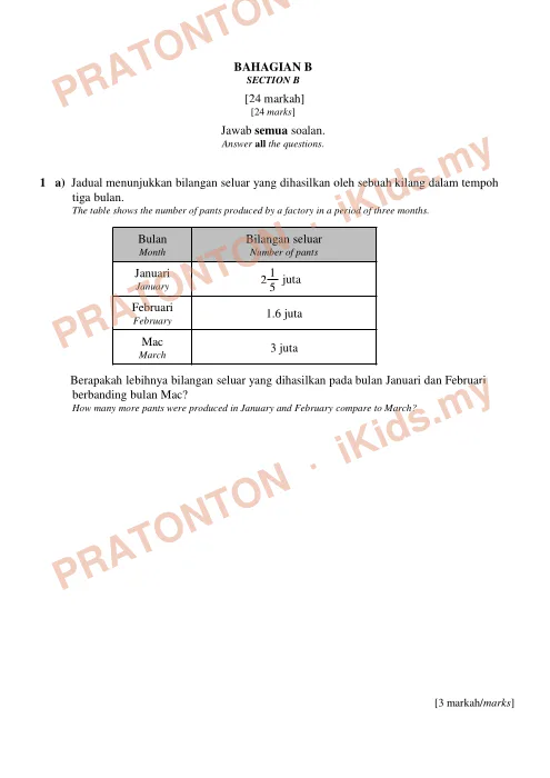 Pratonton muka 7 lembaran Ujian Pertengahan Sesi Akademik 2025 — Matematik Tahun 6 — Matematik Tahun 6